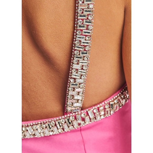 NWT RETROFETE Hand Stitched Crystal Embellished Square Neck Mini Slip Dress XXL - Picture 3 of 11